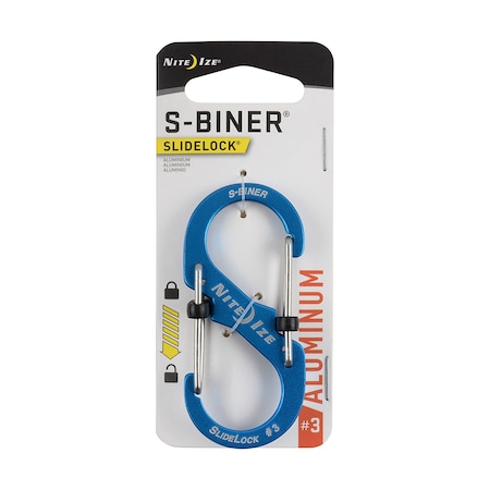 Nite Ize 2023 Nite Ize S-Biner Slidelock Aluminum No 3, Blue NIT-LSBA3-03-R6